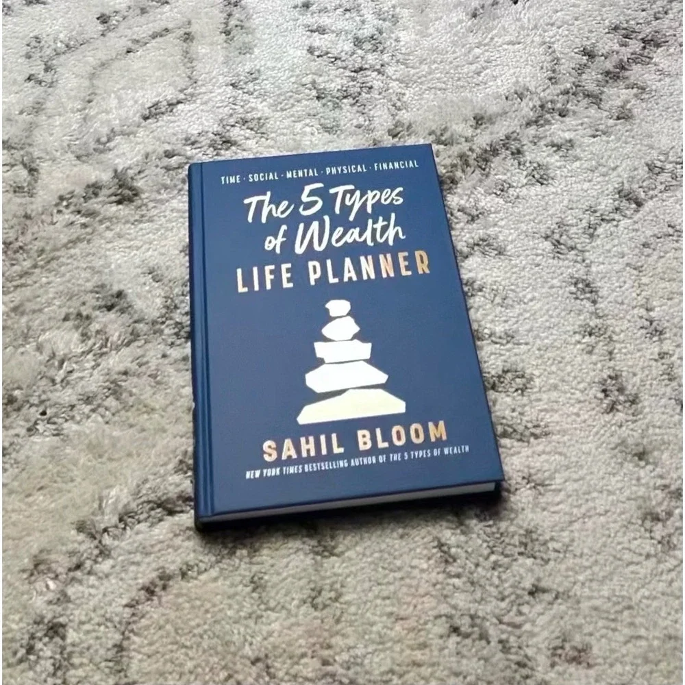 Sahil Bloom The 5 Types of Wealth Life Planner Hardcover Journal Navy Blue‎ NEW